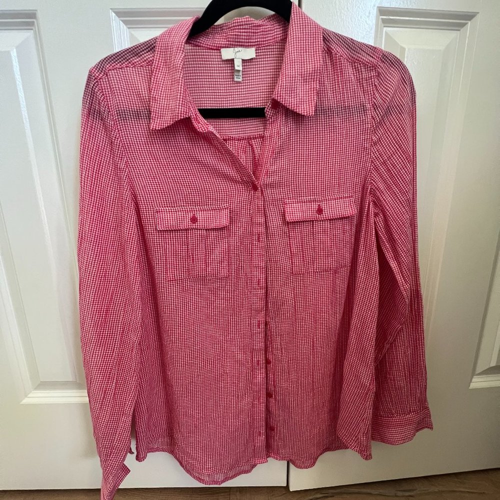 Joie Plaid Long Sleeve Blouse